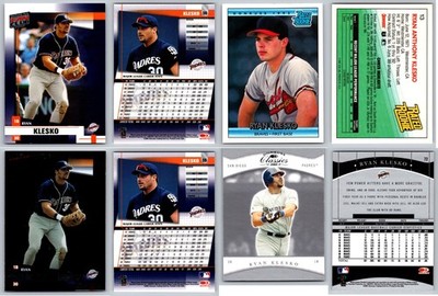 Ryan Klesko 4 Card Lot - RC Atlanta Braves / San Diego Padres