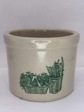 Roseville Ohio Pottery R. R. P. USA 1 pt. low Stoneware Crock Baskets Vintage