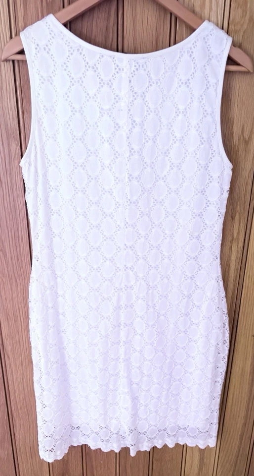 Vestido Ronni Nicole blanco con ojales sin mangas talla 12 Foto 3 de 4