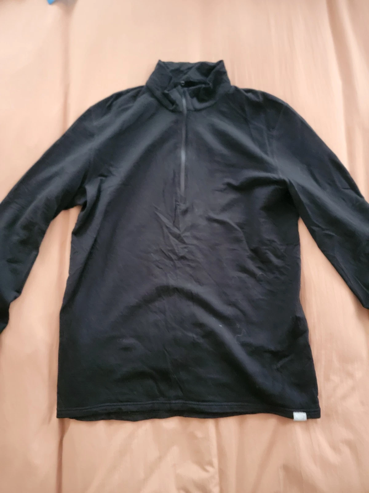 Naturwool Eizniz Merino Men's Black sweater quarter zip base layer
