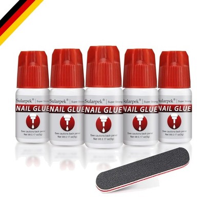 Nagelkleber 5g Extra Stark Schnelltrocknend für Kunstnägel, Reparatur, Dekora...