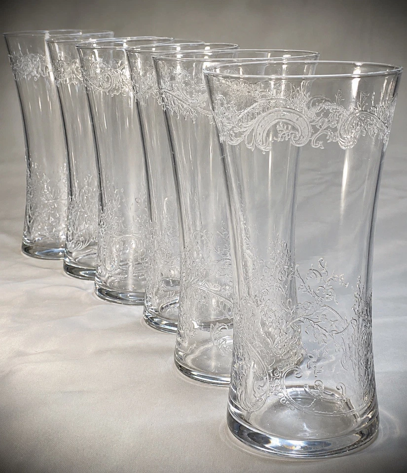 6 Kristall Gläser Trinkgläser Ätzgravur Baccarat Stil? Hochwertig - Bild 1 von 4