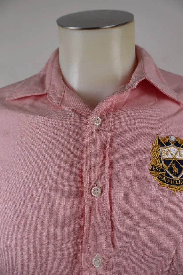 Ralph Lauren Camisa Mujer Algodón Rosa Unicolor Manga Larga Casual - Imagen 2 de 4