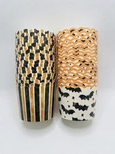 My Minds Eye Bats & Stripes Design Cupcake Liner Baking Cups-36 Count