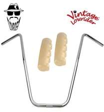 Original Lowrider 24" 22.2 D Handlebar Chrome 0214 120mm Grips Sparkle/Cream