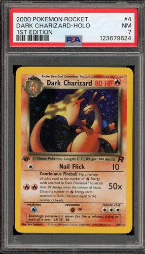 Pokemon Dark Charizard Team Rocket 1st Edition Holo Rare #4 PSA 7