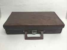 Vintage Audio Cassette Tape Carrying Case 24 slot holder brown Vinyl Made In USA