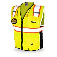 KwikSafety CLASSIC Hi Vis Reflective ANSI PPE Surveyor Class 2 Safety Vest