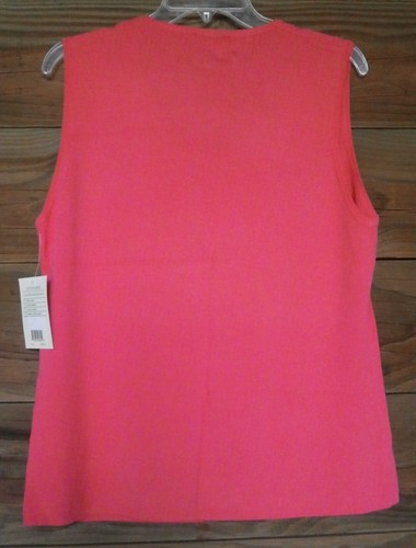 Choices Tank Top Blouse Shirt M-L NEW Hot Pink Dressy Bust 37 L24.5 Sleeveless - Picture 3 of 12