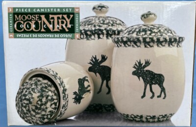 Set of Three Tienshan Folk Craft Moose Canisters | eBay
