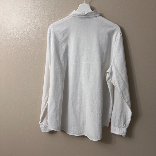 Camisa Orvis Classic Collection Manga Larga Blanca Abotonada Lino Para Hombre Talla XL - Imagen 2 de 11