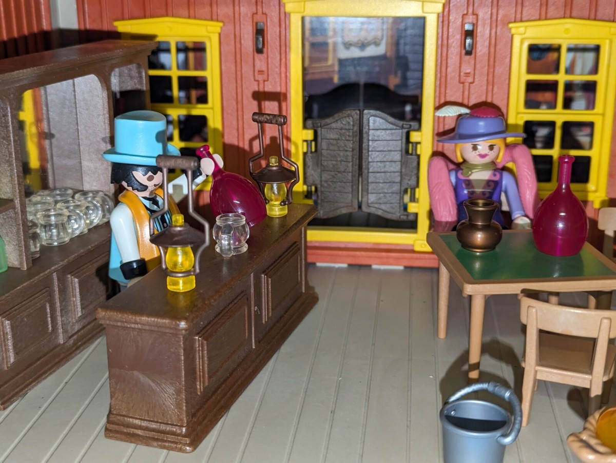 Playmobil 3787 western saloon maison far west lot complet avec boîte origine vintage rare - Jeux