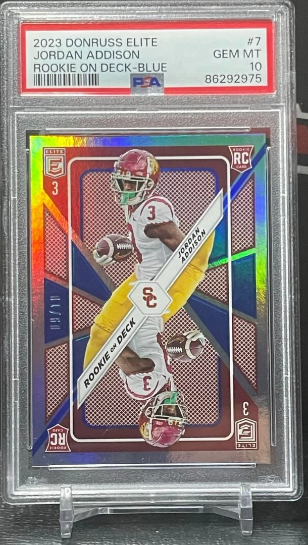 Jordan Addison Panini Donruss Elite Rookie on Deck #7 Blue