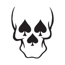 Skull Spades - Vinyl Decal Sticker - Multiple Color Sizes - ebn640