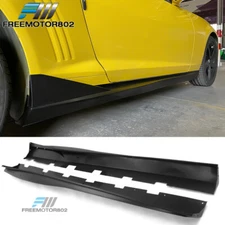 Fits 10-15 Chevrolet Camaro IKON V3 Style Side Skirts Panel Lip Matte Black PP