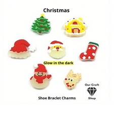 Christmas   Boy Girls   Shoe Charms Accessories 8 pc Bracelet Shoes Luminous