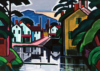 1561 - Old Canal Port by Oscar Bluemner - Giclée Fine Art Print