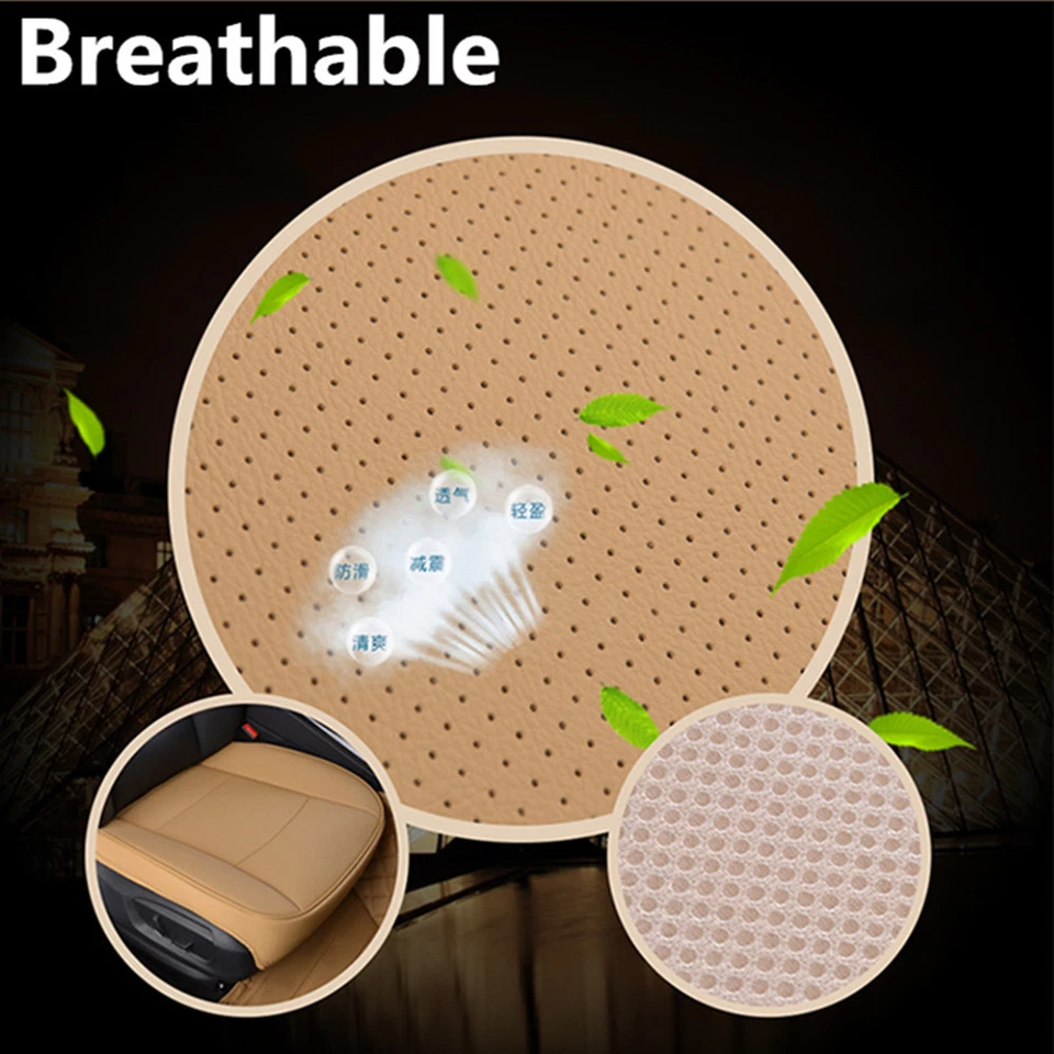 3D Seat Protector Cushion Mat PU Leather Bamboo Charcoal Car Vehicle - Image 4 of 4