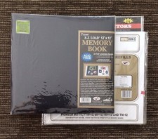 NEW SET Pioneer E Z Load Deluxe 12 x 12 Black Album with Refills and Protectors