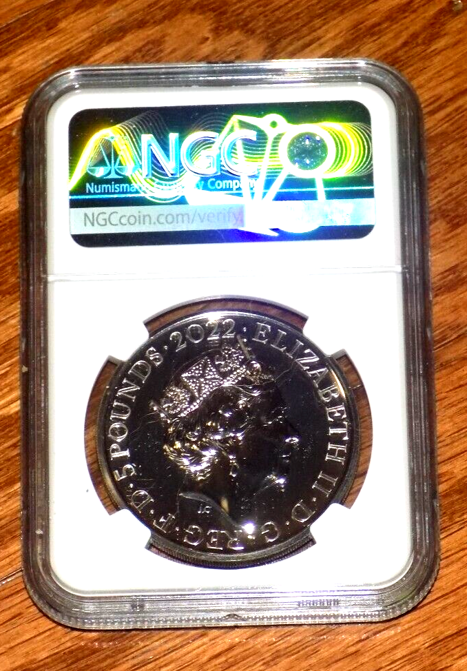 NGC MS69DPL 2022 イギリス Charity&amp;Patronage 2022 GREAT BRITAIN 5PD NGC MS69 DPL QUEEN'S REIGN CHARITY