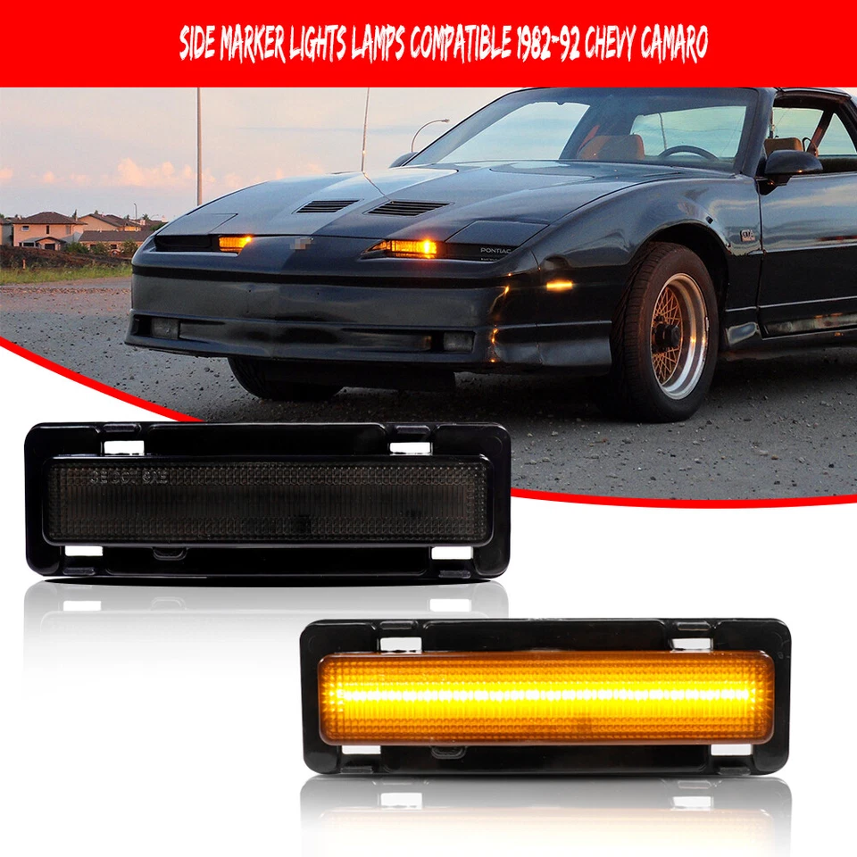 Дымчатые линзы передние боковые габаритные огни для 1982-1992 Chevy Camaro Pontiac Firebird - Изображение 3 из 4