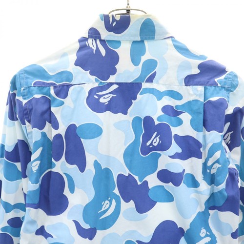 A BATHING APE Overall handle Long sleeve shirt XS Blue Men's - Picture 3 of 9