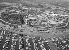 Aerial View of Disneyland at Anaheim on Opening Day 1955 - Vintage Photo Print