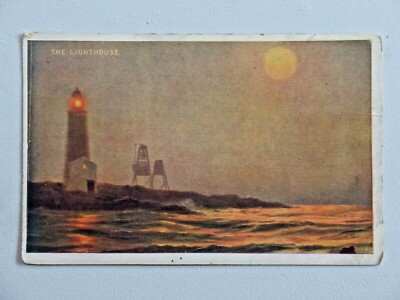 Vtg. ''The Lighthouse'' Art Postcard White Border Unposted 7032