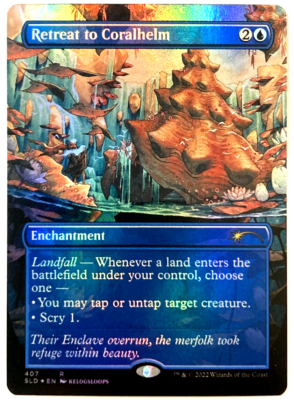 MTG Retreat to Coralhelm *BORDERLESS FOIL* Secret Lair Drop Series
