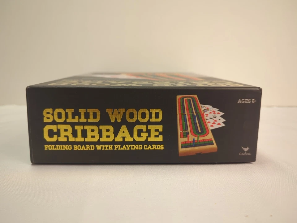 Complete Cribbage Set Solid Wood Folding 3-Track Board with Playing Cards - Image 4 of 4