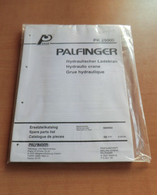 Ersatzteilliste Palfinger PK 25000 Hydraulik Ladekran 1994 crane parts list