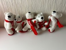 5x Original Coca Cola Eisb&auml;r Teddy B&auml;r Vintage Pl&uuml;sch Konvolut Gitarre Ski