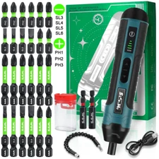 30 In1 Mini Electric Screwdriver Set Smart Cordless 30 Bit 4 Torque Settings Scr
