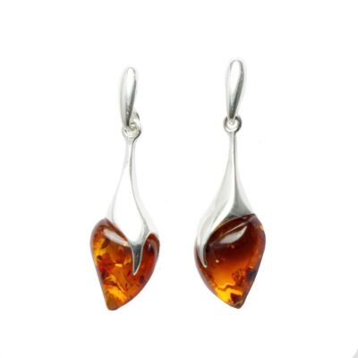 Sterling Silver and Baltic Honey Amber Earrings ''Karolina''