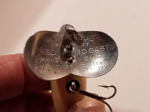 Señuelo de pesca vintage Fred Arbogast Jitterbug Akron Ohio, patente de EE. UU. # coleccionable - Imagen 8 de 11
