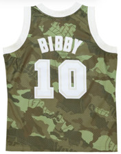 Neu - Mike Bibby Vancouver Grizzlies NBA 1998 Ghost Green Camo Jersey Trikot