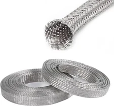 Tinned Copper Wire Shielding Sleeve, Expandable Ground Strap Wiring Sleeving Lot