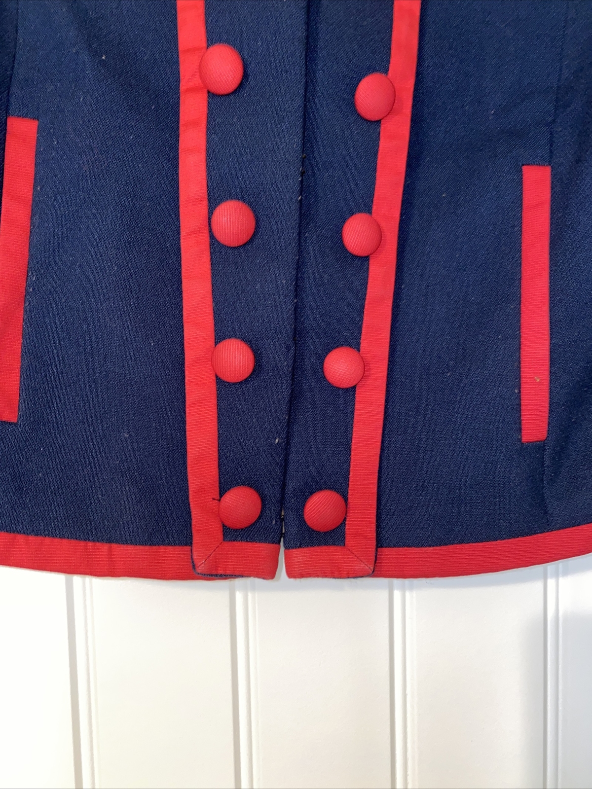 H&M Women Jacket Red And Navy Blue Long Sleeves Size … Gem