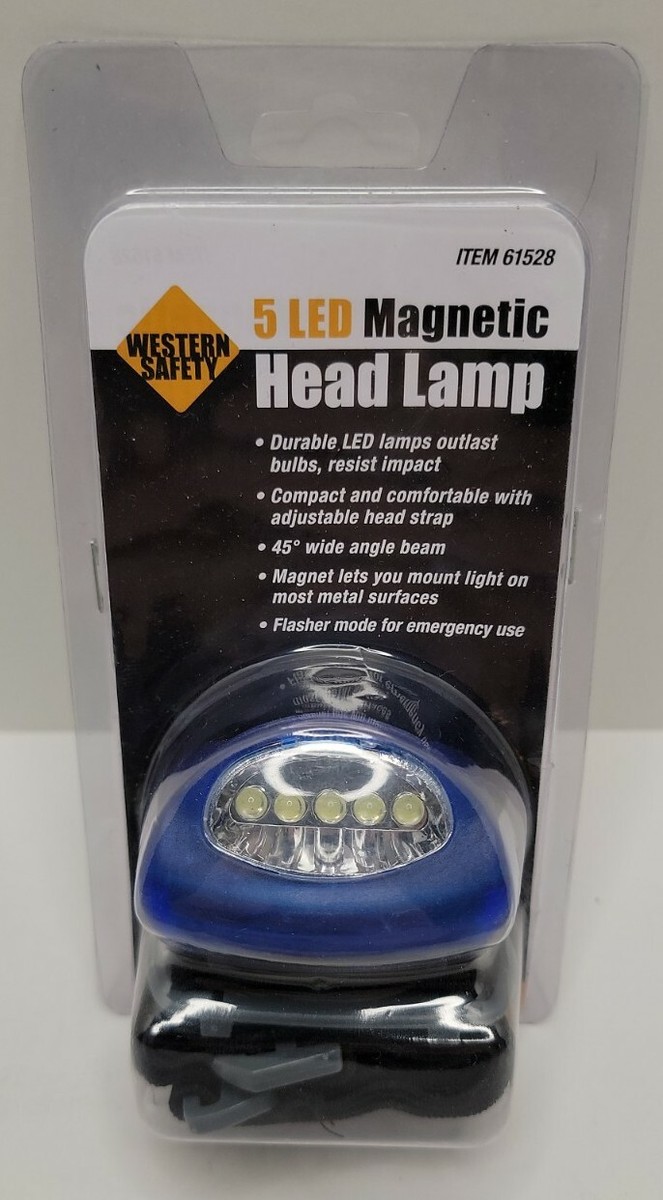 h h　 Western Safety 5-LED Magnetic Head Lamp With Adjustable Head