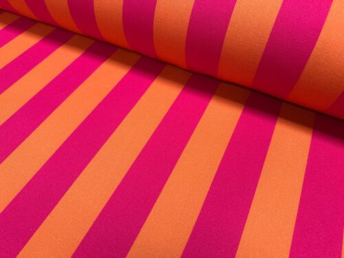 Pink & Orange Stripes Digi Print Fabric Home Decor Joy Curtain Cushion 55" Wide - Picture 2 of 10