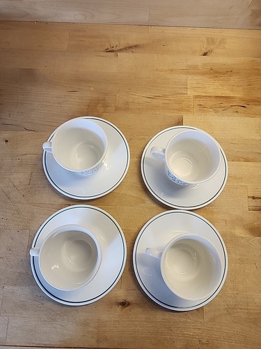 Blue Heather Corelle By Corning Flowers Coffee Mug Tea Cup & Saucer Set of 4 - Picture 4 of 6