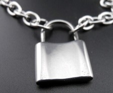 Padlock Necklace Stainless Chain & Pendant NEW Punk Rock Fake Lock Jewelry