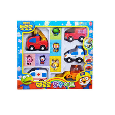 Pororo and Friends 5 Figures and 5Cars Role play Toy Set / Korea TV Animation