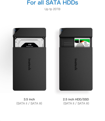 Case Esterna Hard Disk 3.5“ a SATA, Custodia per HDD E SSD SATA Da 2.5/3.5 Polli - Foto 2 di 12