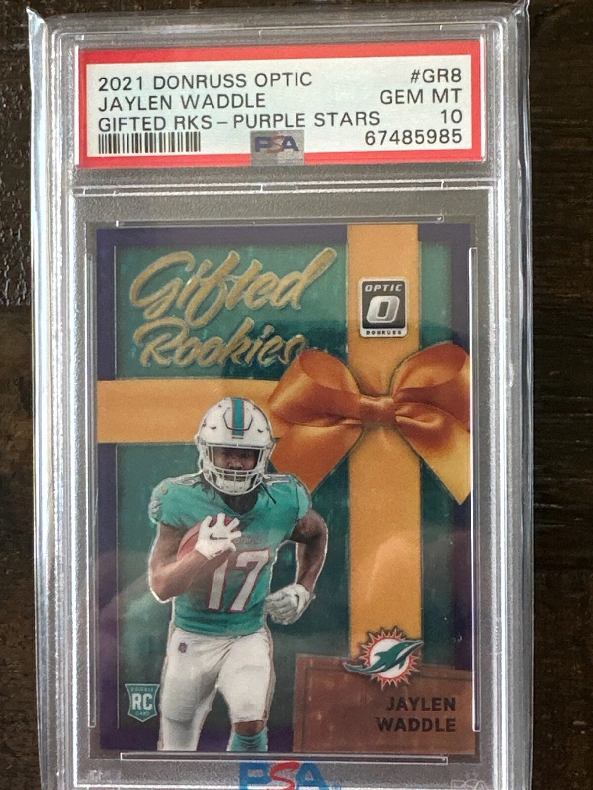 Jaylen Waddle Panini Donruss Optic Gifted Rookies #GR8 Purple Stars