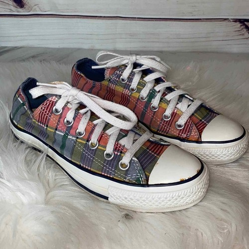 plaid converse low top
