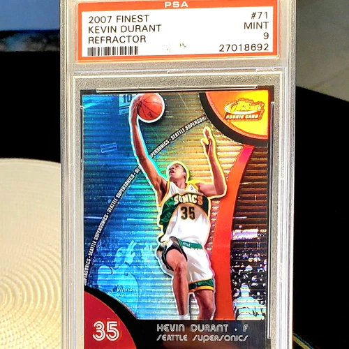 💥POP 67💥 Kevin Durant - ROOKIE - 2007 Topps Finest - REFRACTOR - PSA 9 Low POP