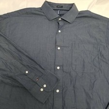 Tommy Hilfiger Men's Regular Fit Shirt Long Sleeve Collard Solid Gray Size 34/35