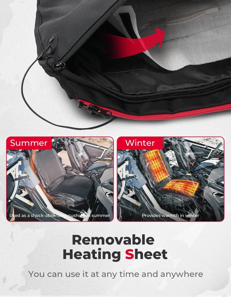 Подушка сиденья с подогревом для вездехода складная подушка для кресла с подогревом для кемпинга охоты на открытом воздухе - Изображение 4 из 4