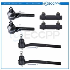 6pcs Front Inner Outer Tie Rod Ends Sleeve For 1998-2004 Chevrolet Blazer S10